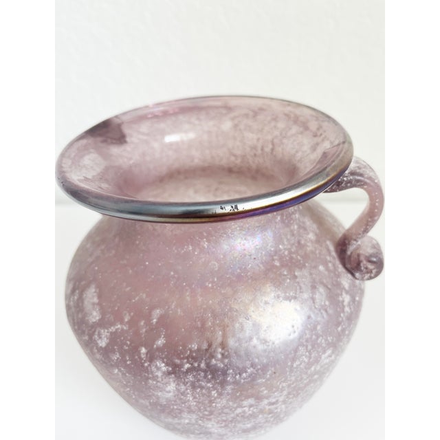 Glass Scavo Glass Vase, Italian Seguso Murano Style For Sale - Image 7 of 11