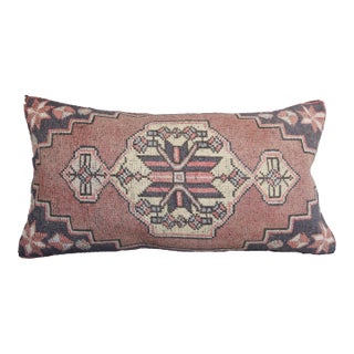 Handmade Tribal Turkish Throw Rug Pillow Cover -16'' X 30'' For Sale