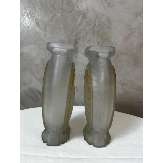 Glass Vintage Vases by Muller Frères, 1930s, Set of 2 For Sale - Image 7 of 13