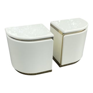 1980s Lacquer Nighstand Pair For Sale