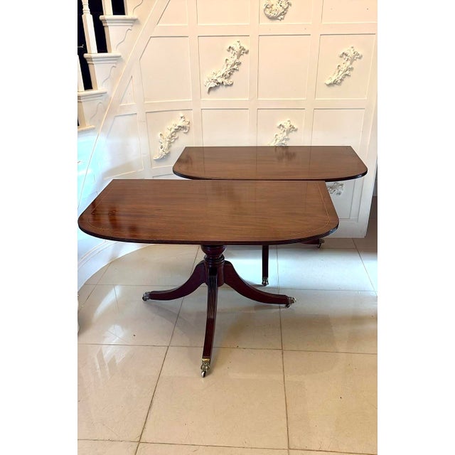 Antique Edwardian Triple-Pedestal 12-Seater Dining Table, 1900 For Sale - Image 6 of 18