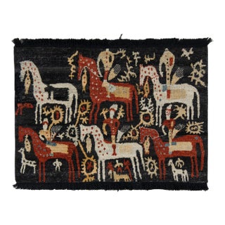 Rug & Kilim Tribal Style Rug in Black, Red Pictorial, 6x9 For Sale