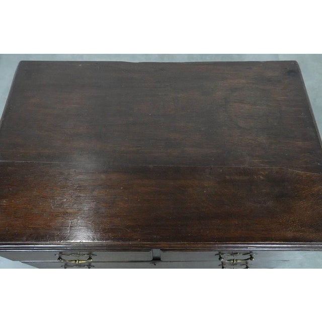 Wood Antique English Oak Chest of Drawers, 18th Century For Sale - Image 7 of 17