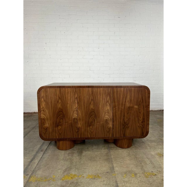 Mid-Century Modern Clover Credenza in Natural Walnut For Sale - Image 3 of 13