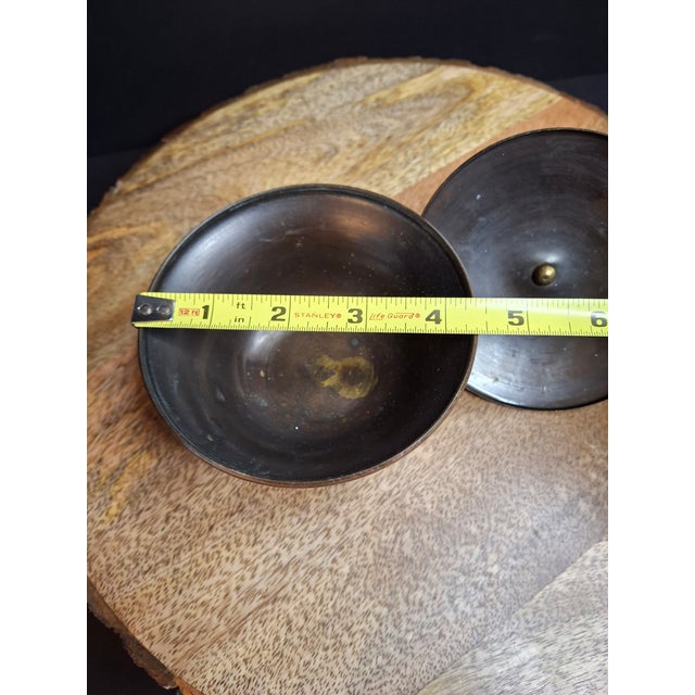 Vintage Pal-Bell Israel Bronze Honey Dish Twelve Tribes Maurice Ascalon Rosh Hashanah MCM Judaica For Sale - Image 9 of 11