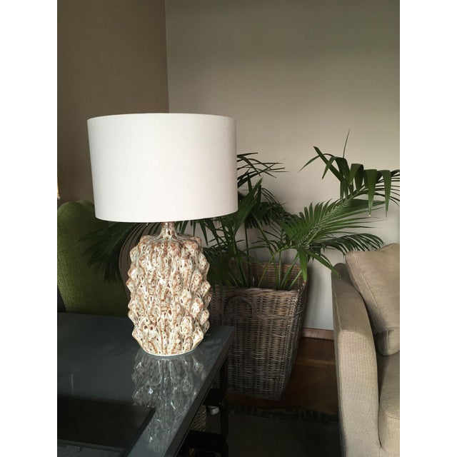 Mid-Century Modern Italian Style Green Glazed Ceramic Table Lamp by Porta Romana For Sale - Image 10 of 16