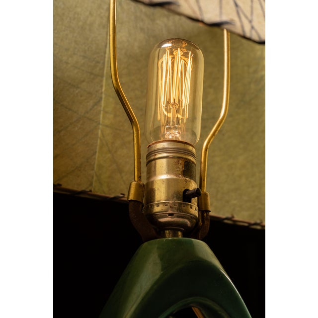 Green Mid 20th Century Mid Century Modern Green Ceramic Teardrop Table Lamp For Sale - Image 8 of 9