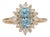 1.4cts Aquamarine Ring With Natural Diamonds Accents: Solid 14k Gold, Oval 9x7mm For Sale