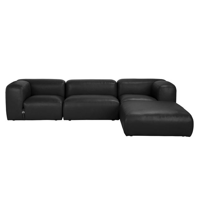 NOIR Augustus Modular Sofa, Left Corner, Santosa Matte Black Leather For Sale - Image 10 of 11