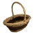 Vintage Oval Natural Wicker Gathering Basket With Handle, Moss Decoration For Sale