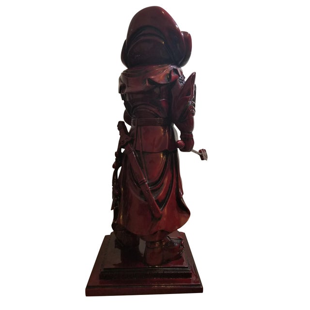 Vintage Chinese General Guān Yǔ Warrior Statue Sculpture Figurine For Sale - Image 4 of 11