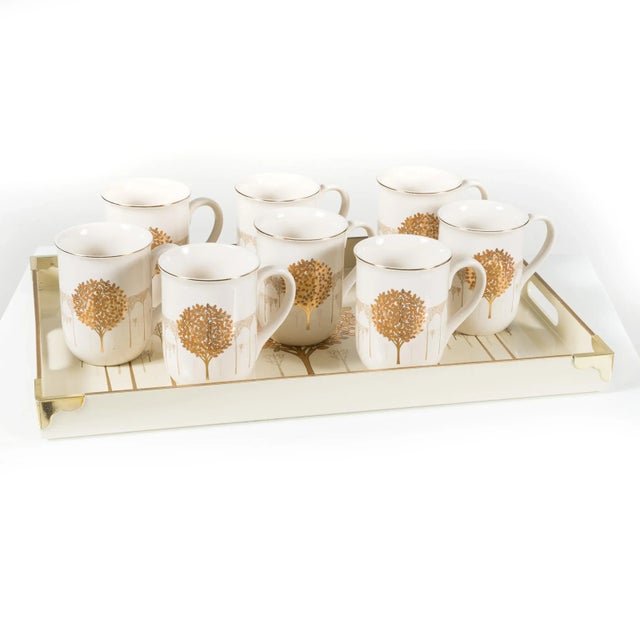 Mug and Tray Set by "Otagiri" in "Golden Mist Pattern" Chairish