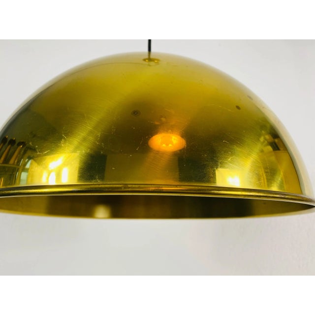 Metal Polished Brass Pendant Lamp by Florian Schulz, 1970s, Germany For Sale - Image 7 of 10