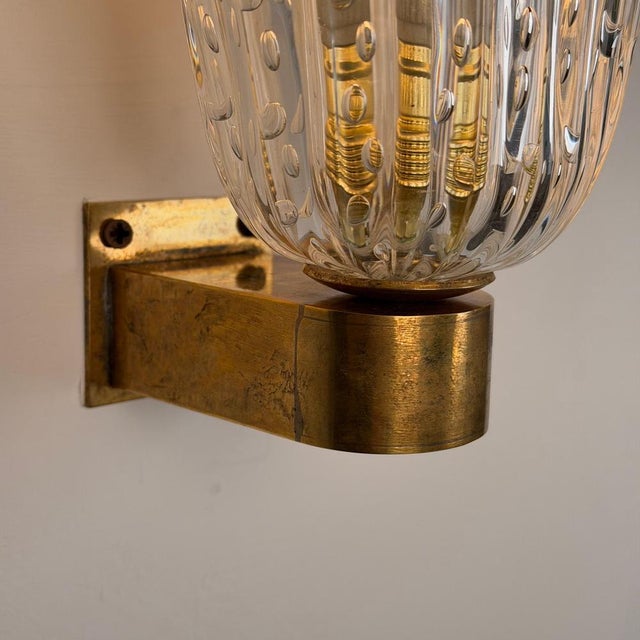 Bullicante Murano Glass Wall Sconces from Seguso, 1940s, Set of 2 For Sale - Image 12 of 18