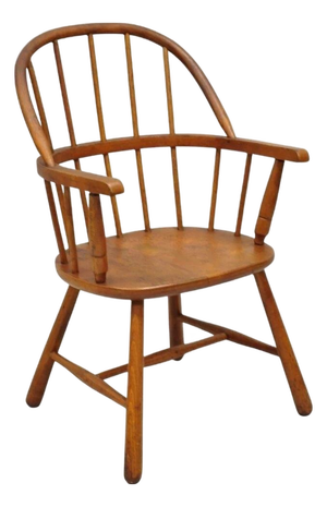 Antique Colonial Style Bentwood Maple Small Child's Windsor Arm Chair