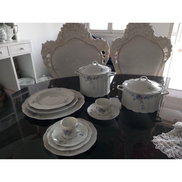 New 1980s Porcelain With Flowering Branch - Set of 50 Pieces For Sale - Image 13 of 18