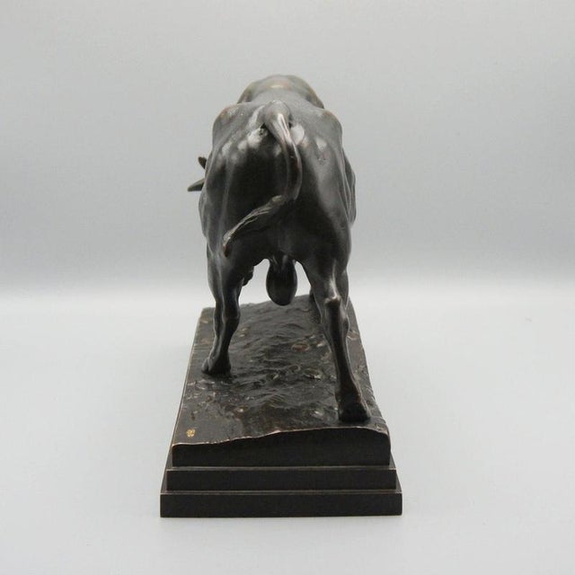 Brown Standing Bull Figurine by Antoine Louis Barye For Sale - Image 8 of 14