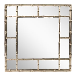 Kenneth Ludwig Silver Bamboo Mirror For Sale