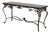 Wrought Iron Base Marble Top Console Table For Sale