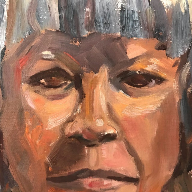 "Retrato De Una Mujer" Contemporary Acrylic Portrait, Framed For Sale - Image 4 of 11