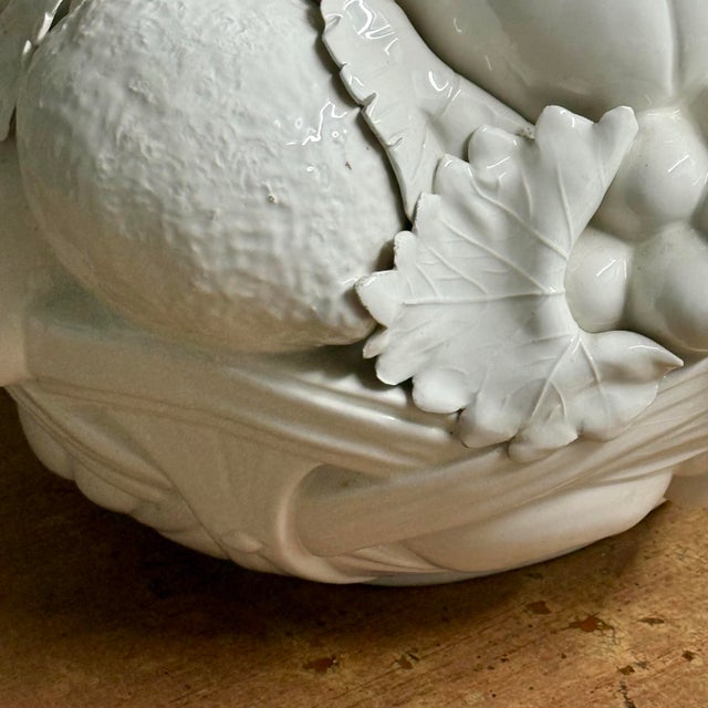 1970s Italian Hollywood Regency Blanc De Chine Trompe L’Oeil Fruit Basket For Sale - Image 12 of 12