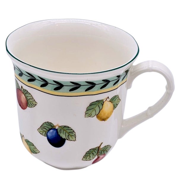 Late 20th Century Villeroy & Boch French Garden Fleurence Coffee Mug Set of 6 – Fruit Porcelain Cups Euc For Sale - Image 5 of 9