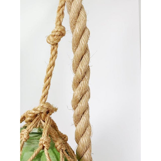 Decorative Pendant with Two Glass Globes in a Fishermans Net, France, 1960s For Sale - Image 3 of 8