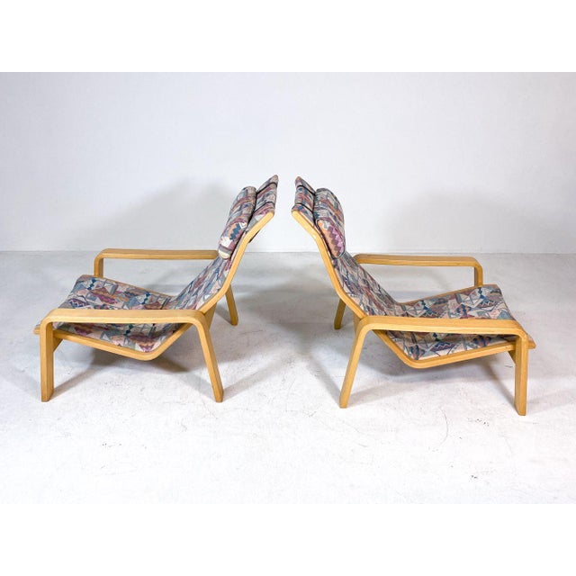 Mid-Century Modern 1970s Mid-Century Pair of Pulkka Lounge Chairs by Ilmari Lappalainen for Asko For Sale - Image 3 of 8