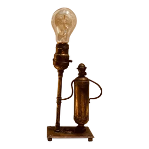 Charming c.1920s Handmade Brass Character Desk Lamp - Cape Cod Flea Market Find