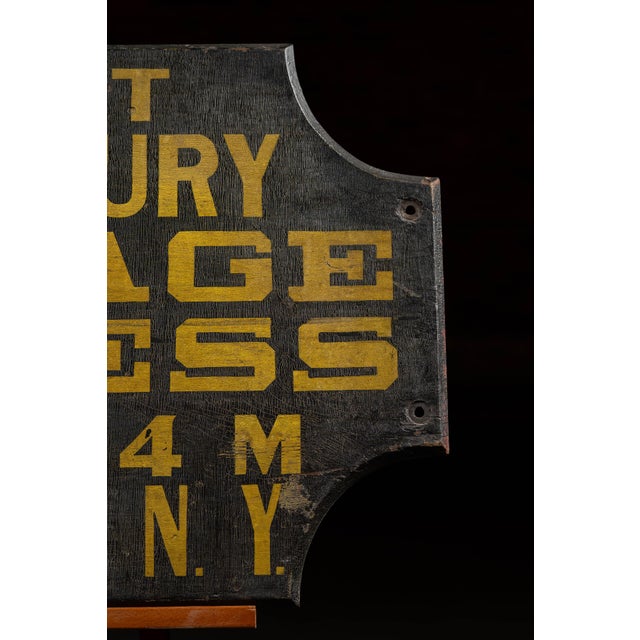 Antique "Baggage Express" Hand-Painted Wooden Sign For Sale In Chicago - Image 6 of 7
