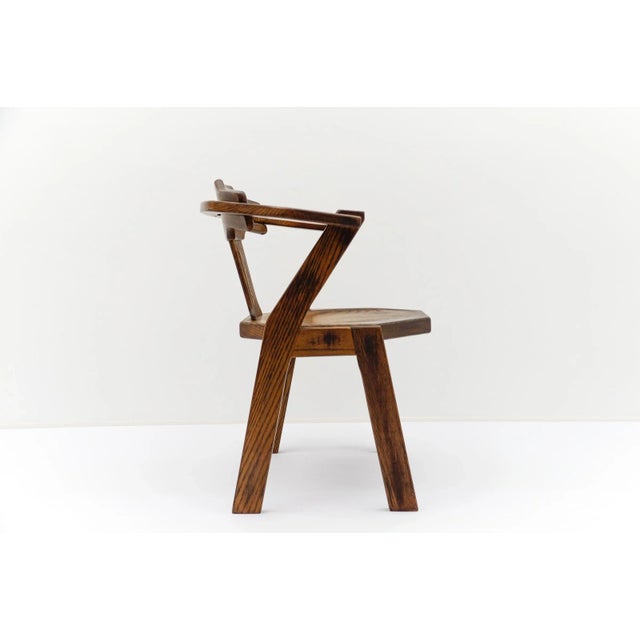 Mid-Century Modern French Provincial Oak Chair, 1960s For Sale - Image 6 of 13