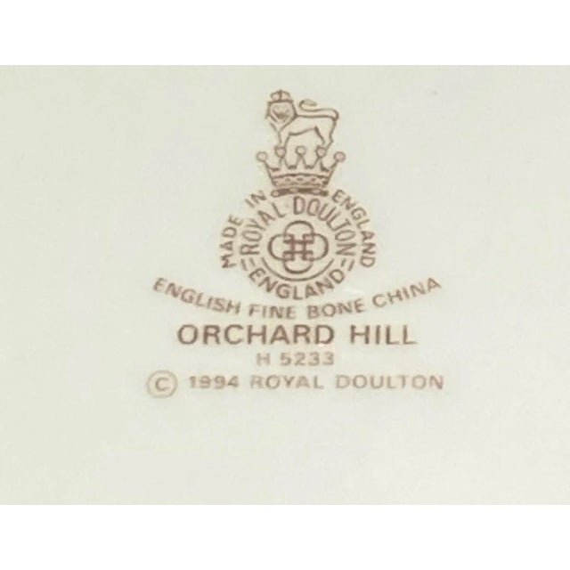 Vintage Royal Doulton Orchid Hill Medium Column Fine Bone China Vase For Sale - Image 9 of 12