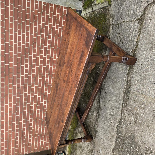Refrectory Kitchen Farmhouse Oak Dining Table, 1920 For Sale - Image 12 of 18