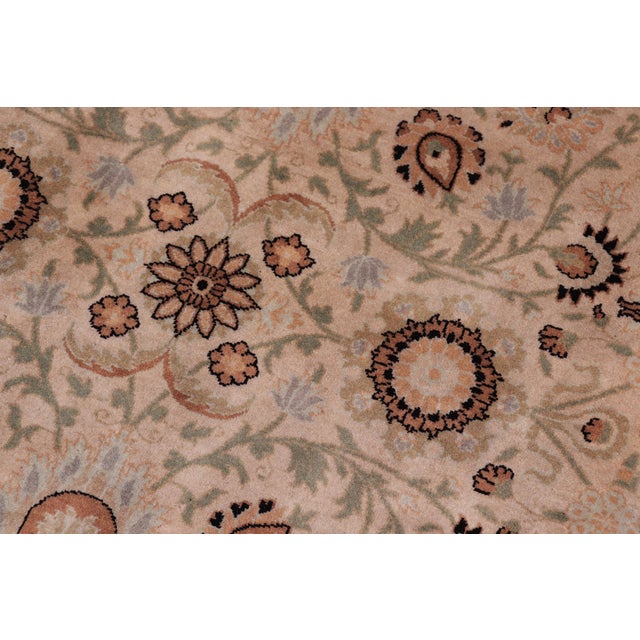 Elegant 1990's Pak-Persian Beige/Green Wool Rug - 9'1'' X 12'4'' For Sale - Image 4 of 9