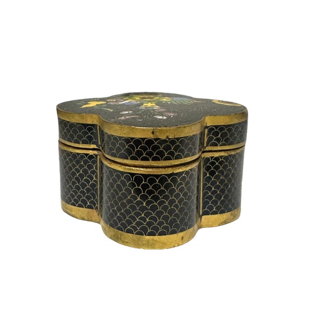 Mid-Century Modern Vintage Cloisonné Trinket Box For Sale - Image 3 of 7