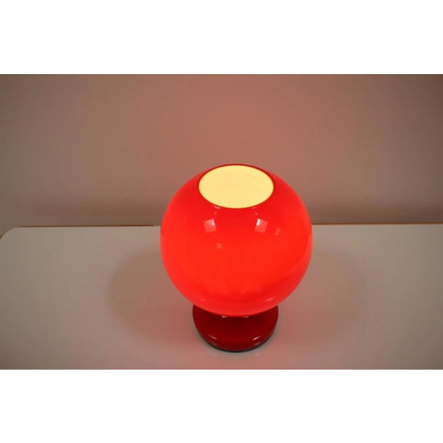 Red Mid-Century All-Glass Table Lamps by Valašské Mezirici, 1970s For Sale - Image 8 of 11