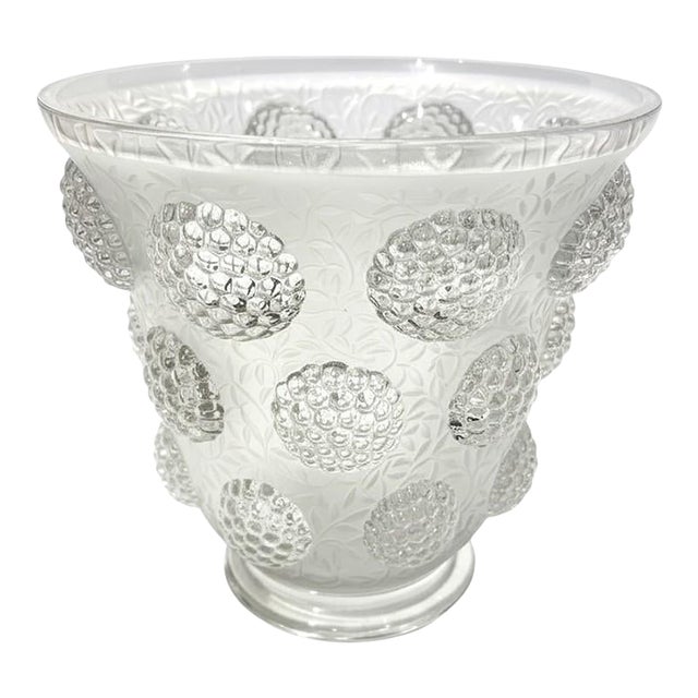 Stunning Verlys "Les Cabochons" French Art Deco Vase Early 20th Century Lalique-Style For Sale