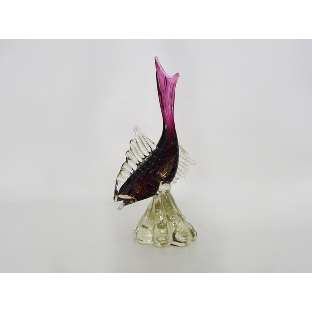 Red and Transparent Murano Blown Glass Fish from Made Murano Glass, 1970s For Sale - Image 11 of 11