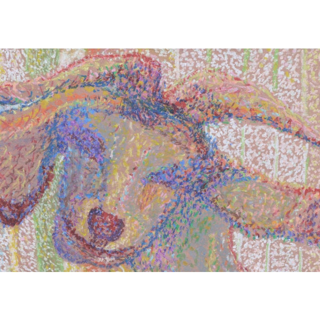 Paper Contemporary Pointilist Goat Pastel Drawing by Karen Druker For Sale - Image 7 of 11
