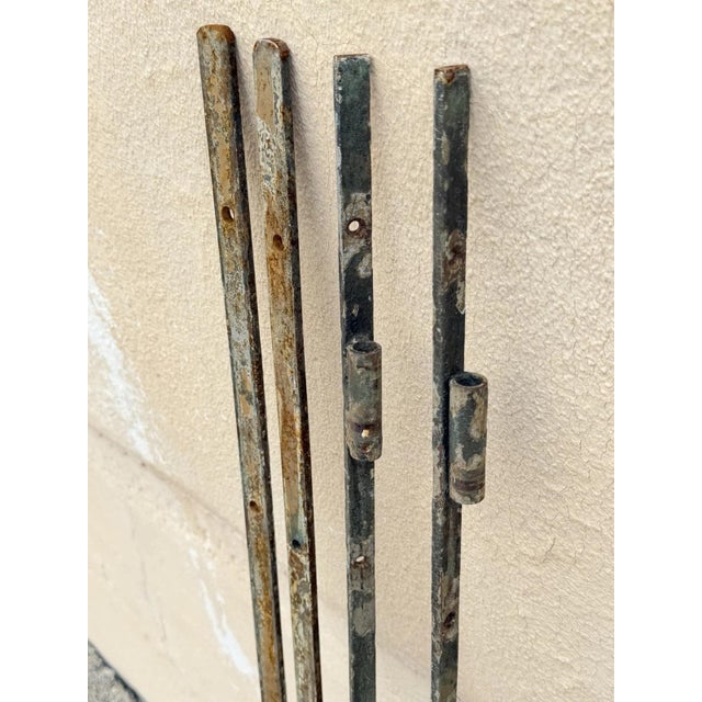 Antique Spanish Renaissance Scrolling Wrought Iron 57 X 45 Garden Entry Gate Set For Sale - Image 16 of 18