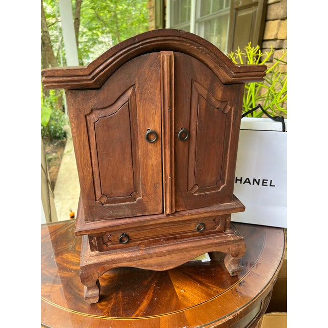 Up for consideration is a beautiful small wooden Persian jewelry box chest style. This would look lovely on display in...