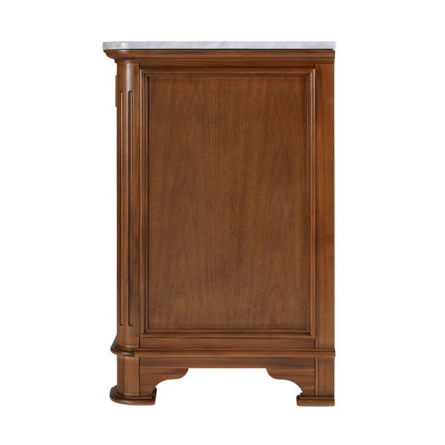 Colorado 48 in. W Wood & Marble Single Sink Bathroom Vanity, Natural Walnut For Sale In Chicago - Image 6 of 9