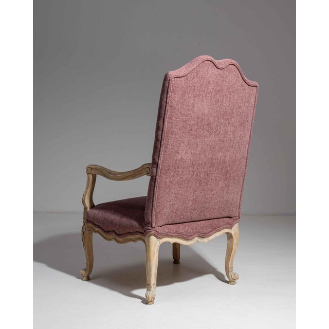 Wood 19th Century France Louis XIV Antique White Wood Armchair For Sale - Image 7 of 10