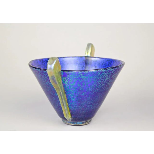 Blue Glass Bowl by Marie Kirschner for Johann Loetz Witwe, 1936 For Sale - Image 4 of 16