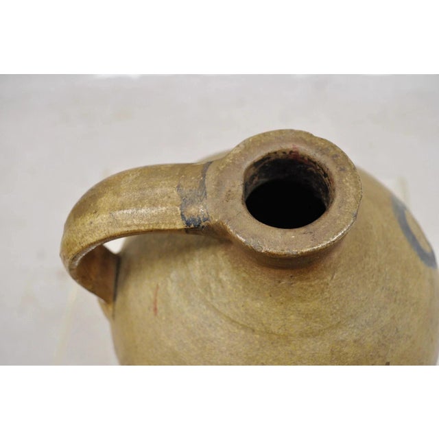 Antique Stoneware Pottery 2 Gallon Water Jug Pitcher Cobalt Blue Painted "2" For Sale - Image 12 of 13