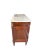 This stately French Mid 20th Century Empire-style commode features a richly grained solid mahogany case topped with a...