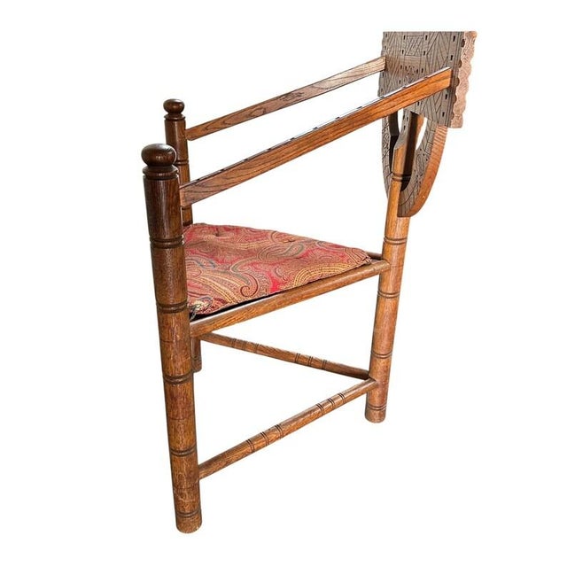 Mid-Century Modern 1930s Swedish Monk Chair, Scandinavian Corner Chair, Folk Art Furniture For Sale - Image 3 of 10