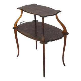 Art Nouveau Engraved Tea Table For Sale