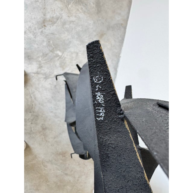 1993 Vintage Brutalist Abstract Metal Wall Sculpture by Curtis Jere For Sale - Image 9 of 12