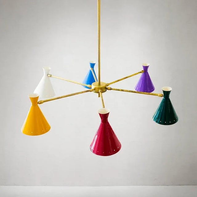 Mid-Century Modern Italian Adjustable Chandelier, 1960s For Sale - Image 5 of 7